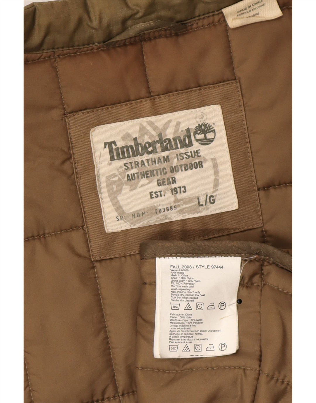 Timberland Herren Wattierte Weste UK 40 Large Khaki