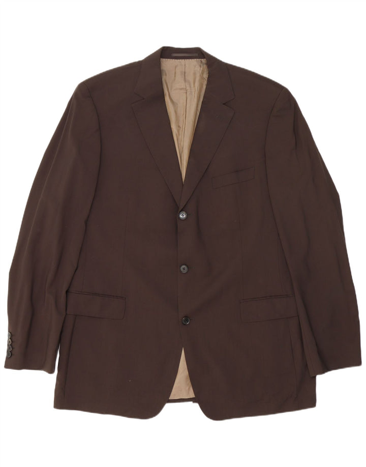 Cerruti 1881 Herren-Blazer mit 3 Knöpfen, IT 51, große braune Schurwolle