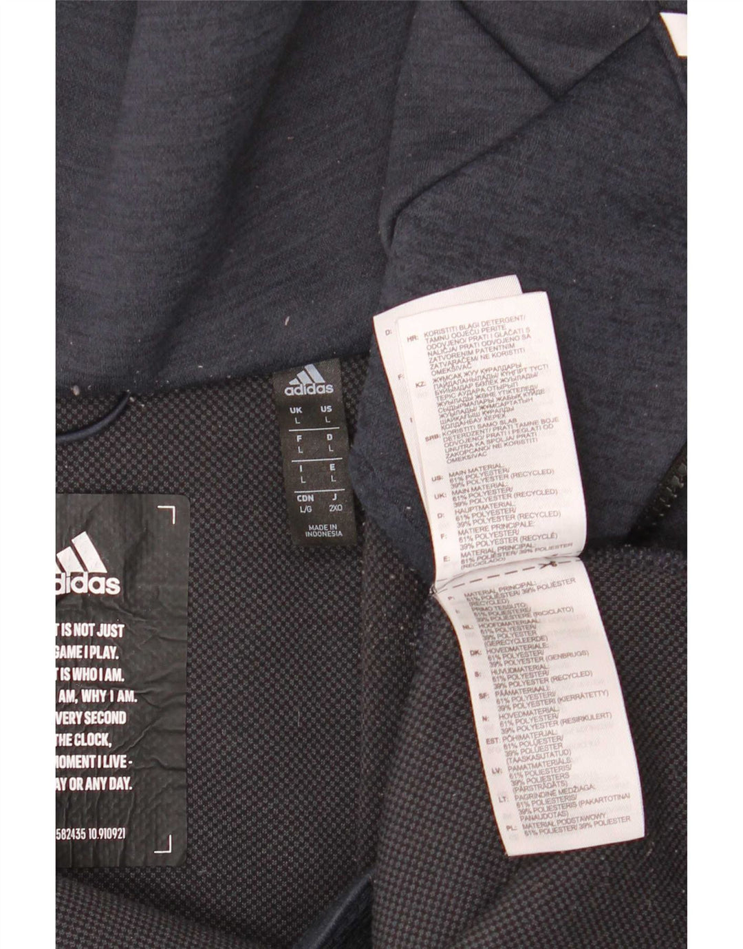Adidas Herren-Trainingsanzug mit Kapuze, groß, Marineblau, Polyester