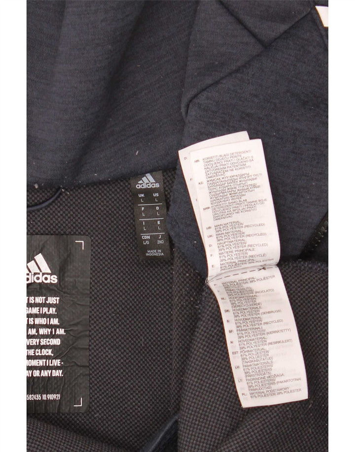 Adidas Herren-Trainingsanzug mit Kapuze, groß, Marineblau, Polyester
