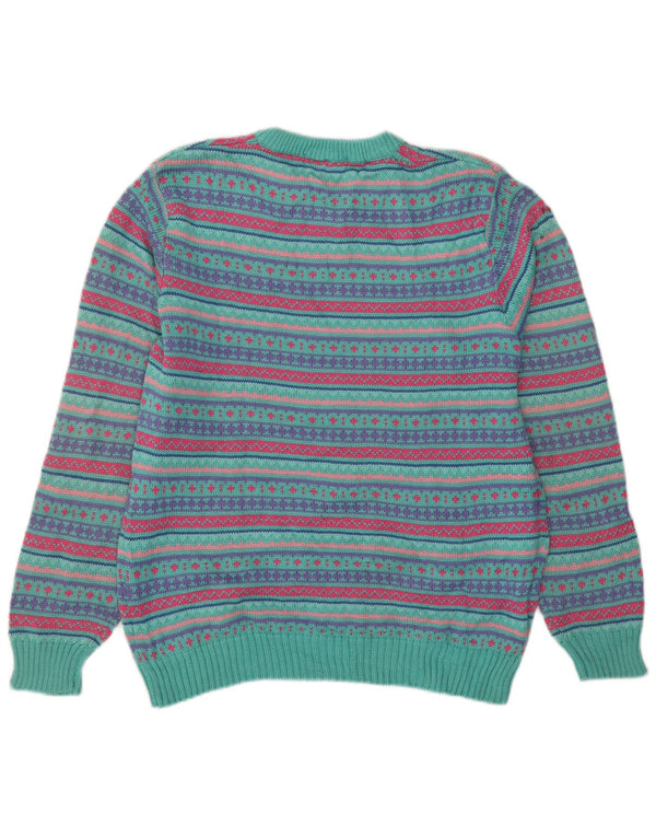 L.L.Bean Mens Crew Neck Jumper Sweater Large Multicoloured Fair Isle Wool
