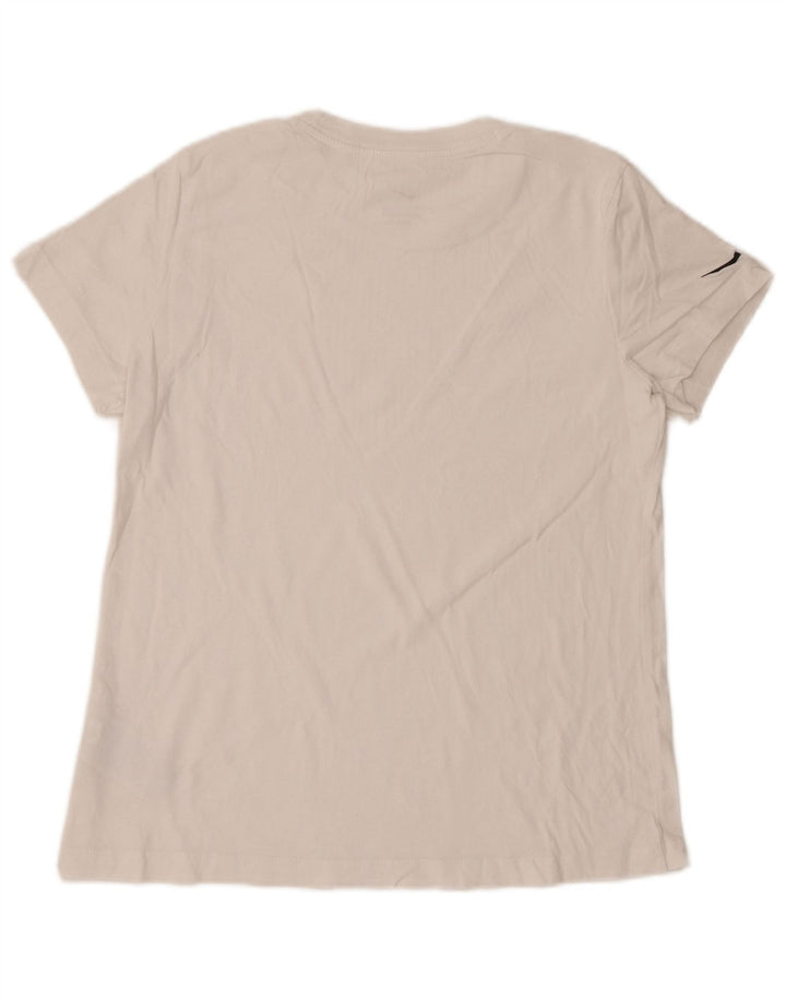 NIKE Damen T-Shirt Top UK 12 Mittelweiße Baumwolle