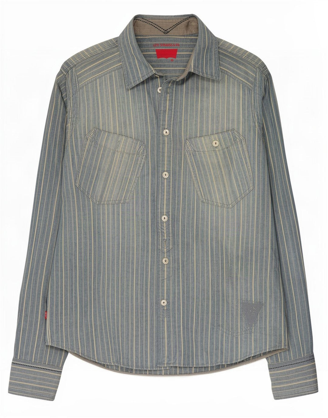 Levi's Herrenhemd aus mittelblauer, gestreifter Baumwolle