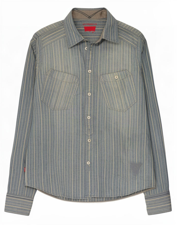 Levi's Herrenhemd aus mittelblauer, gestreifter Baumwolle