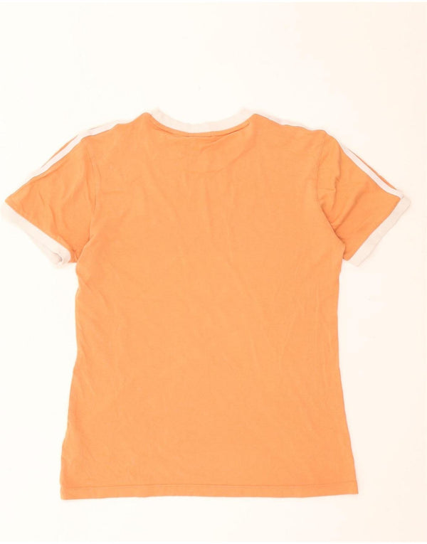Adidas Damen T-Shirt Top UK 10 Small Orange Baumwolle