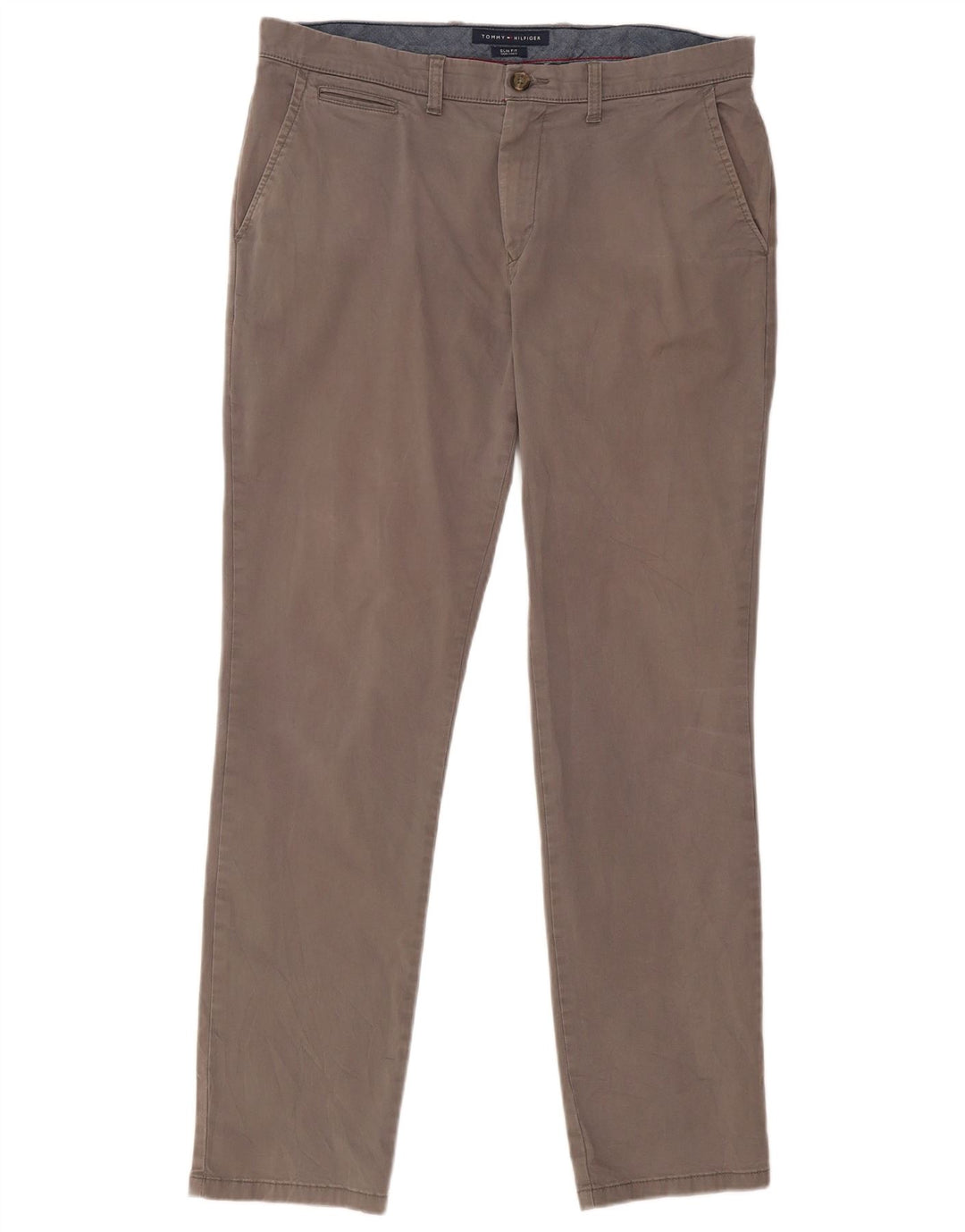 TOMMY HILFIGER Herren Slim Fit Chinohose W36 L31 Graue Baumwolle