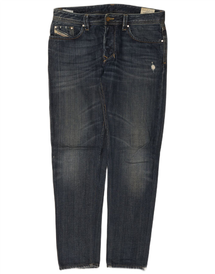 Diesel Damen Larkee Distressed Slim Jeans W32 L32 Blaue Baumwolle