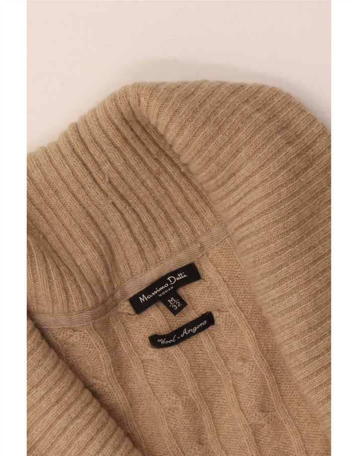 Massimo Dutti Damen Strickjacke UK 12 Mittelbraune Wolle