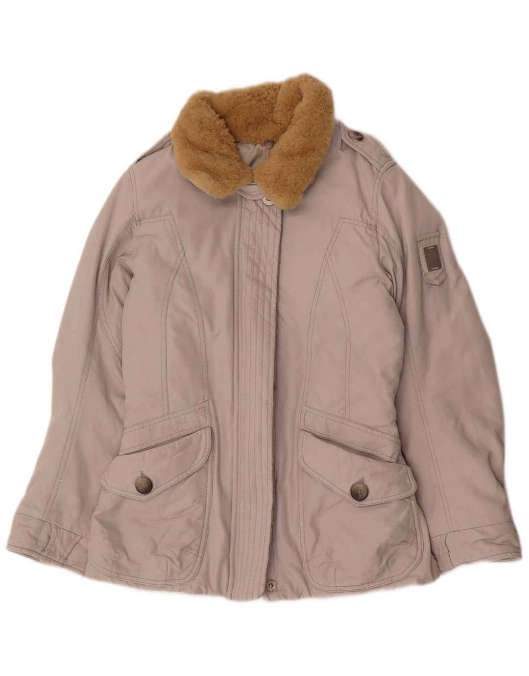 Think Pink Wattierte Damenjacke UK 12 Mittelgraues Polypropylen