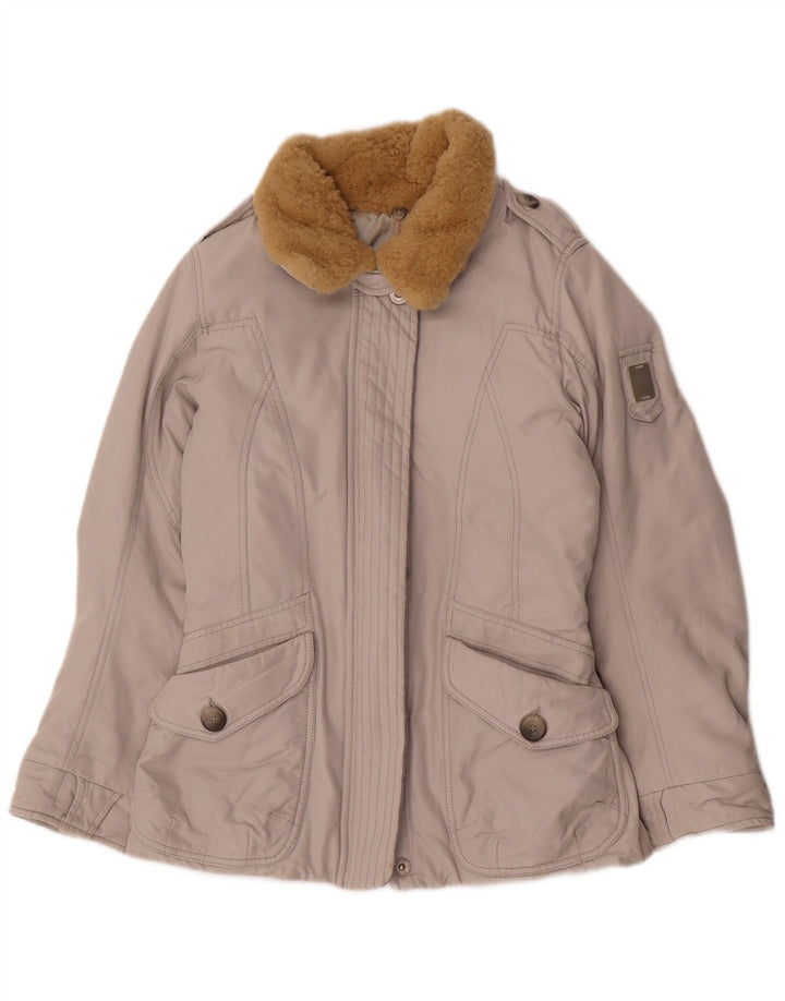 Think Pink Wattierte Damenjacke UK 12 Mittelgraues Polypropylen