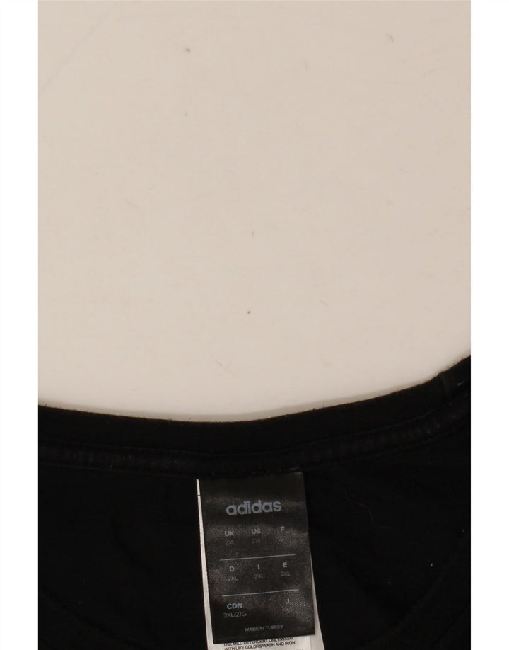 ADIDAS Herren Grafik T-Shirt Top 2XL Schwarz Baumwolle