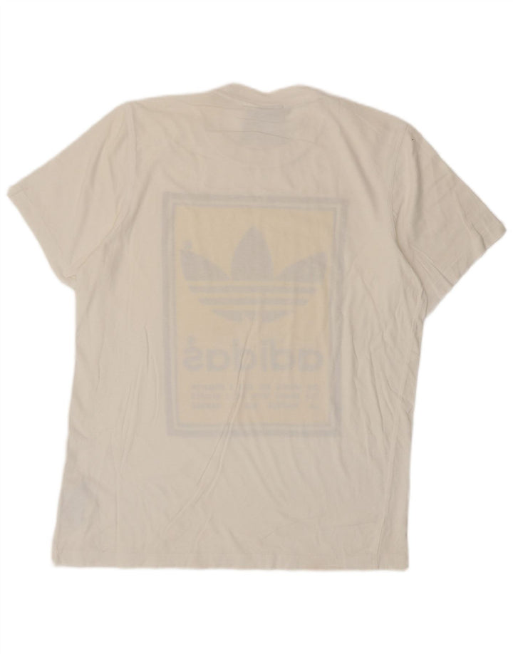 ADIDAS Herren Grafik-T-Shirt-Oberteil aus mittelweißer Baumwolle