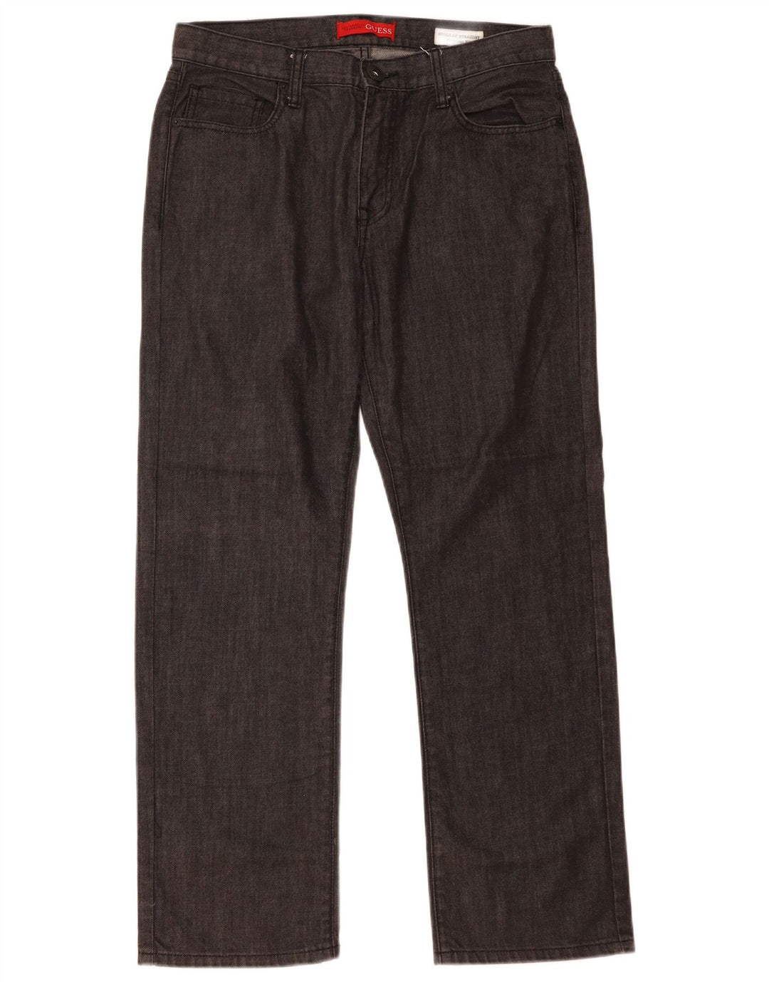 Guess Herren Straight Jeans W33 L30 Graue Baumwolle