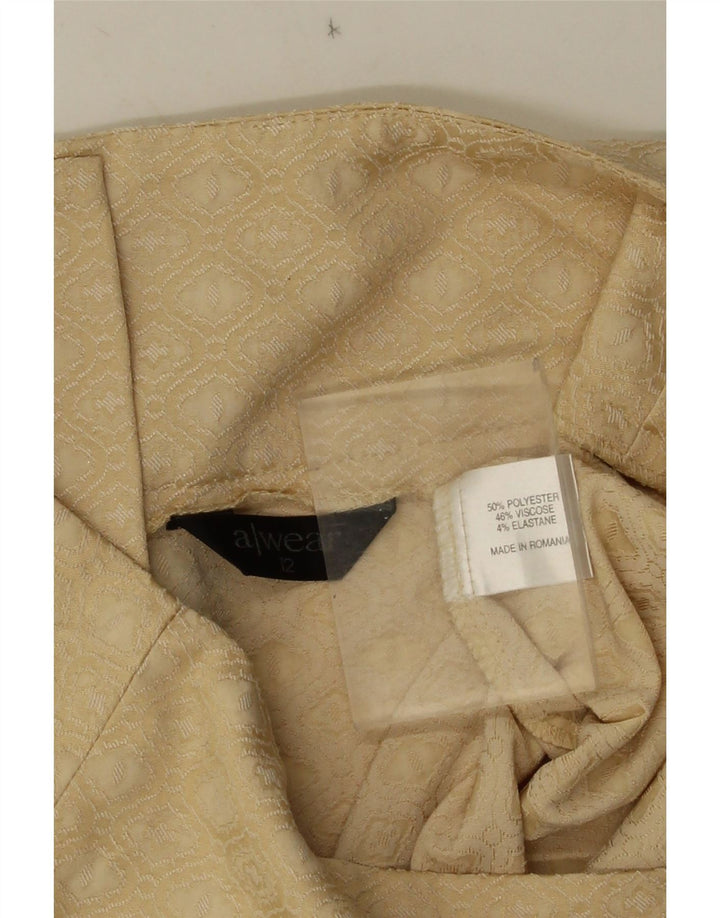 Awear Damen-A-Linien-Rock UK 12 Medium W30 Beige geometrisches Polyester