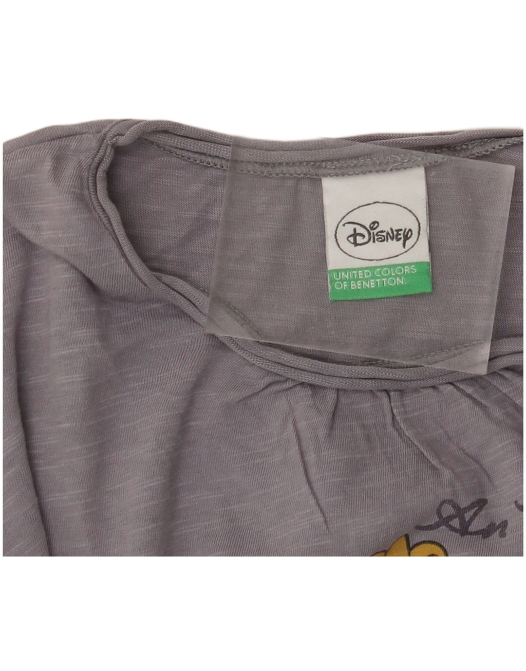 BENETTON Mädchen Disney Graphic Top Langarm 13-14 Jahre Grau meliert