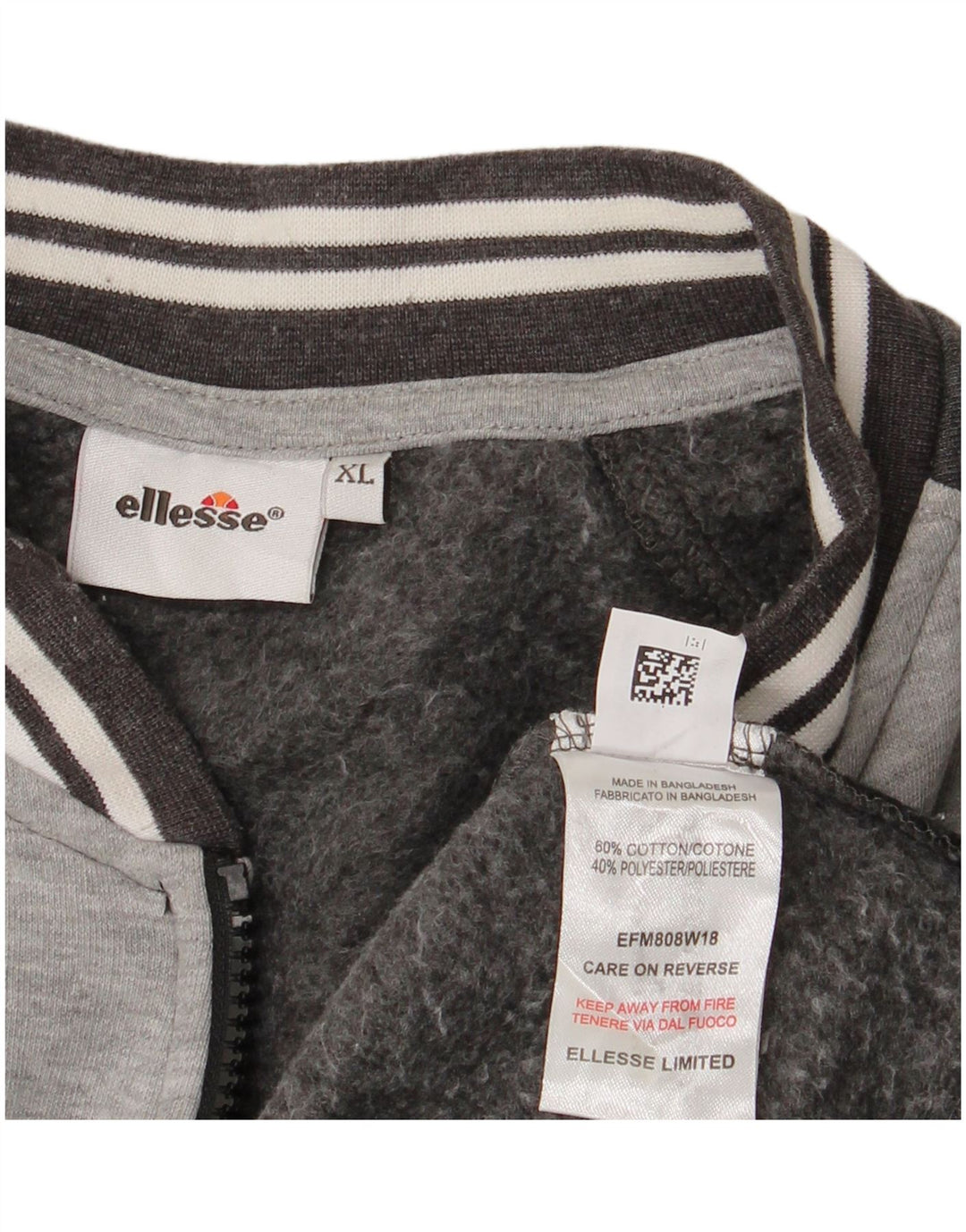 ELLESSE Herren-Trainingsanzug-Oberteil, Jacke, XL, Grau, Colourblock-Baumwolle