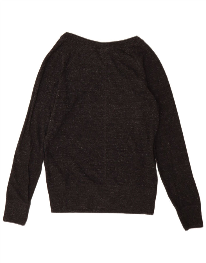 Nike Womens Graphic Oversized Sweatshirt Pullover UK 6 XS Schwarz gefleckt