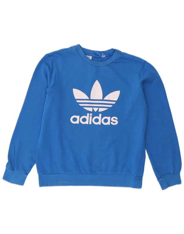 Adidas Jungen Grafik-Sweatshirt-Pullover 13–14 Jahre, blaue Baumwolle