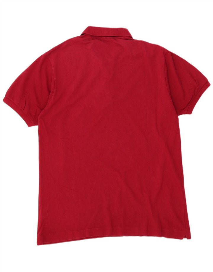Lacoste Herren-Poloshirt, Größe 5, groß, burgunderrote Baumwolle