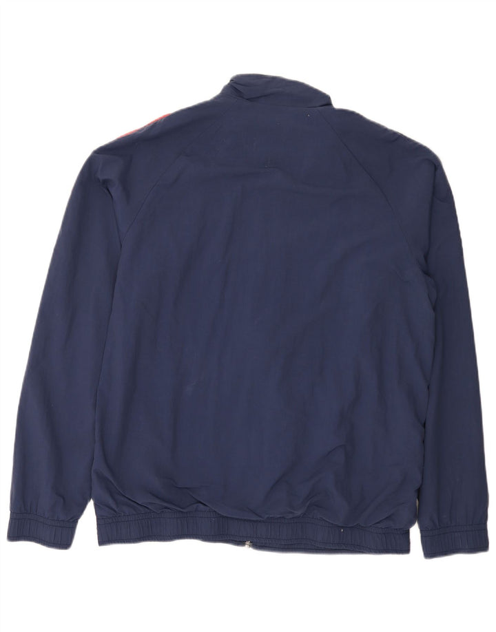 Reebok Herren-Trainingsanzug-Top-Jacke, groß, marineblaues Colourblock-Nylon