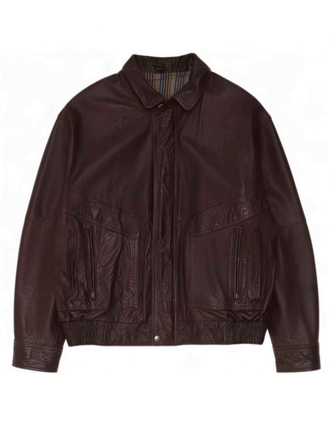 Vintage Herren Lederjacke EU 50 Large Burgund
