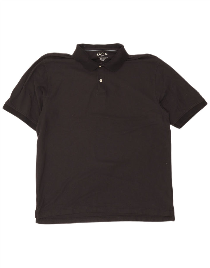 Izod Herren Poloshirt XL Schwarz Baumwolle