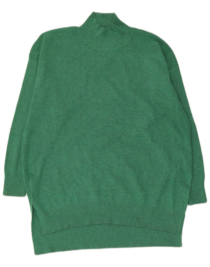 Marks & Spencer Damen Longline Rollkragenpullover Pullover UK 16 Large Gree