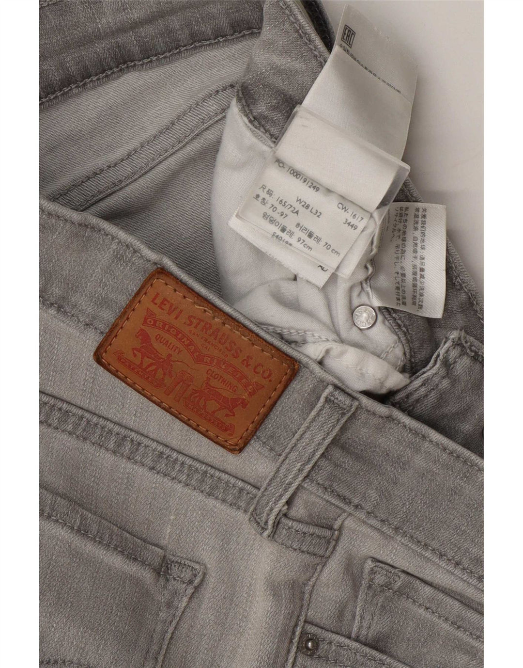 Levi's Damen 711 Skinny Jeans W28 L32 Grau