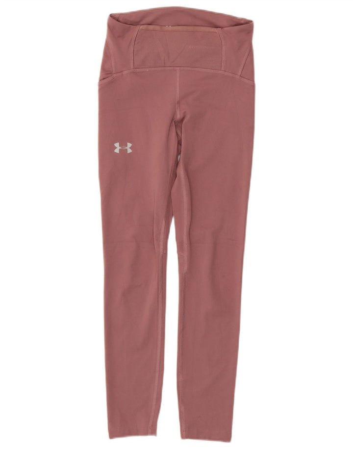 UNDER ARMOUR Damen Heat Gear Leggings UK 4 XS Rosa
