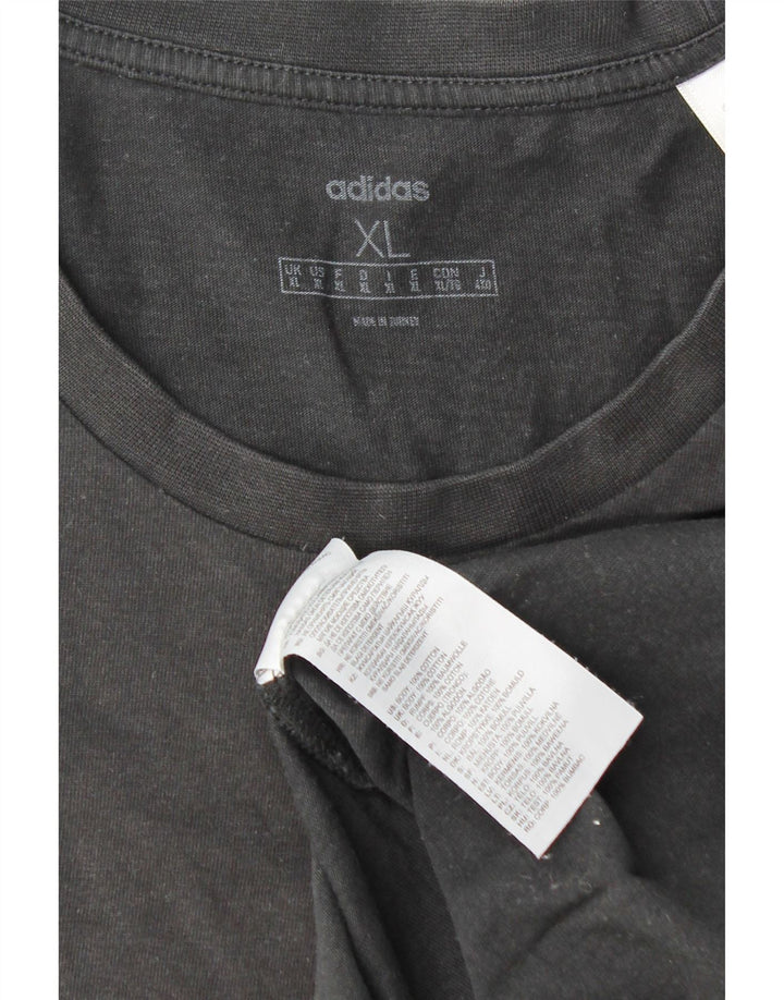 ADIDAS Herren T-Shirt Top XL Schwarz Baumwolle