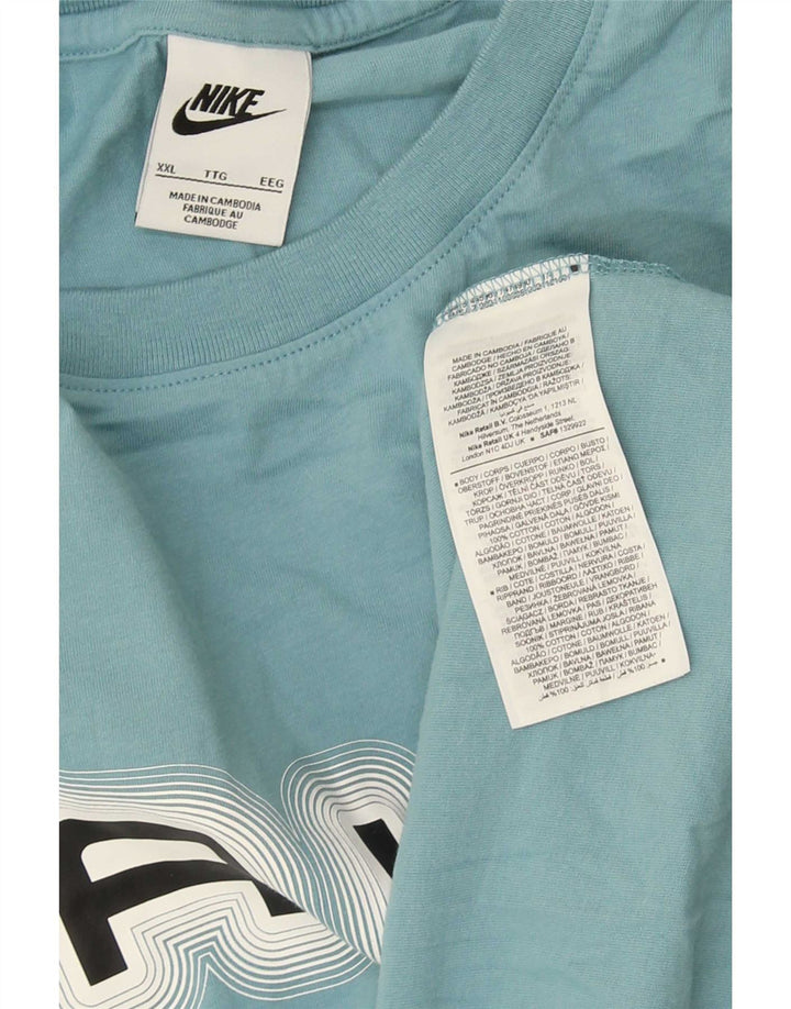 Nike Herren Grafik T-Shirt Top 2XL Blau Baumwolle