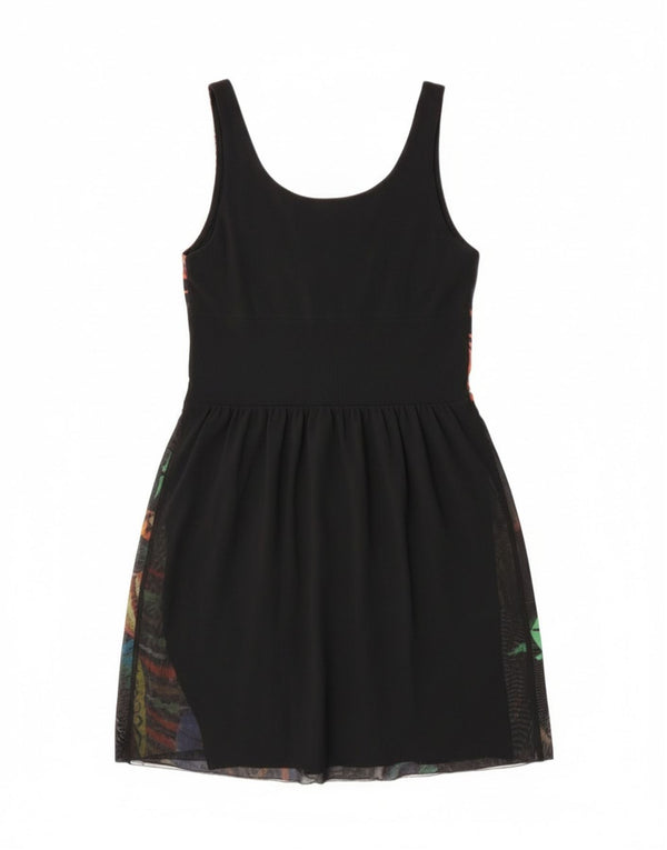 Desigual Mädchen-Sommerkleid mit abstraktem Muster, 15–16 Jahre, 2XL, schwarzer Schmetterling
