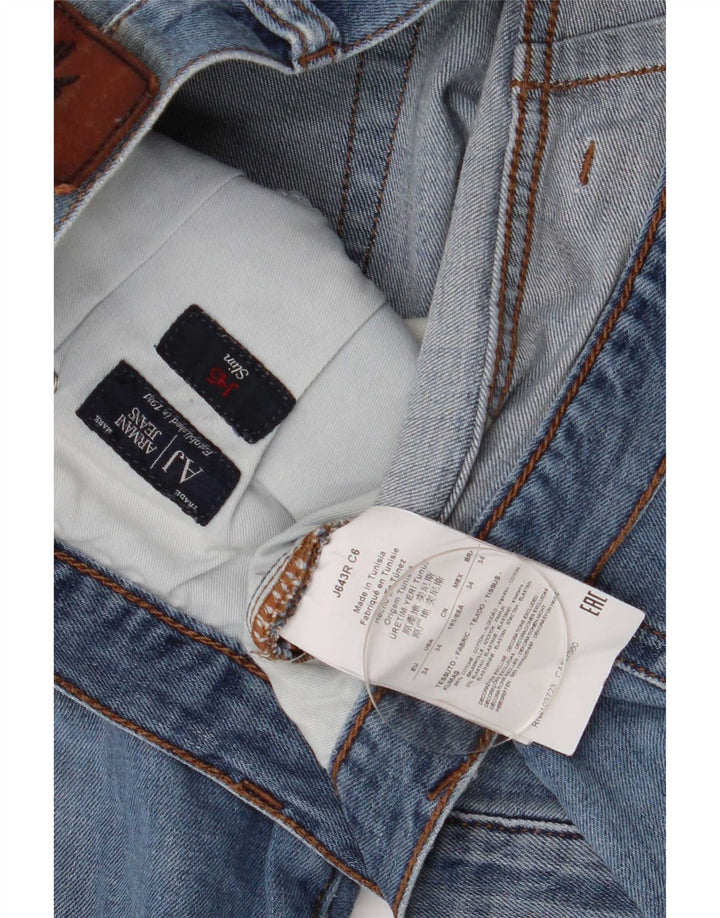 Armani Herren Slim Jeans W34 L30 Blaue Baumwolle