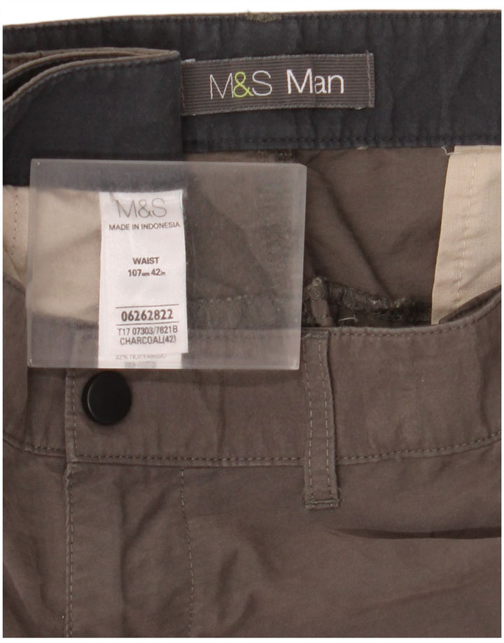 Marks & Spencer Herren Cargoshorts W42 2XL Graue Baumwolle