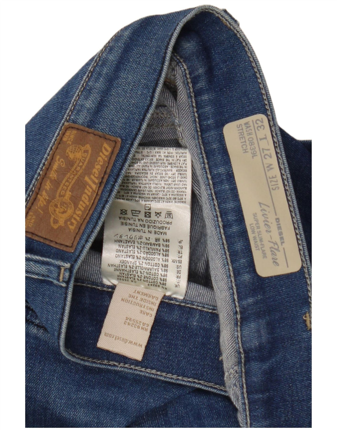 Diesel Damen Livier-Flare Low Waist Super Slim Flared Jeans W27 L32 Blau