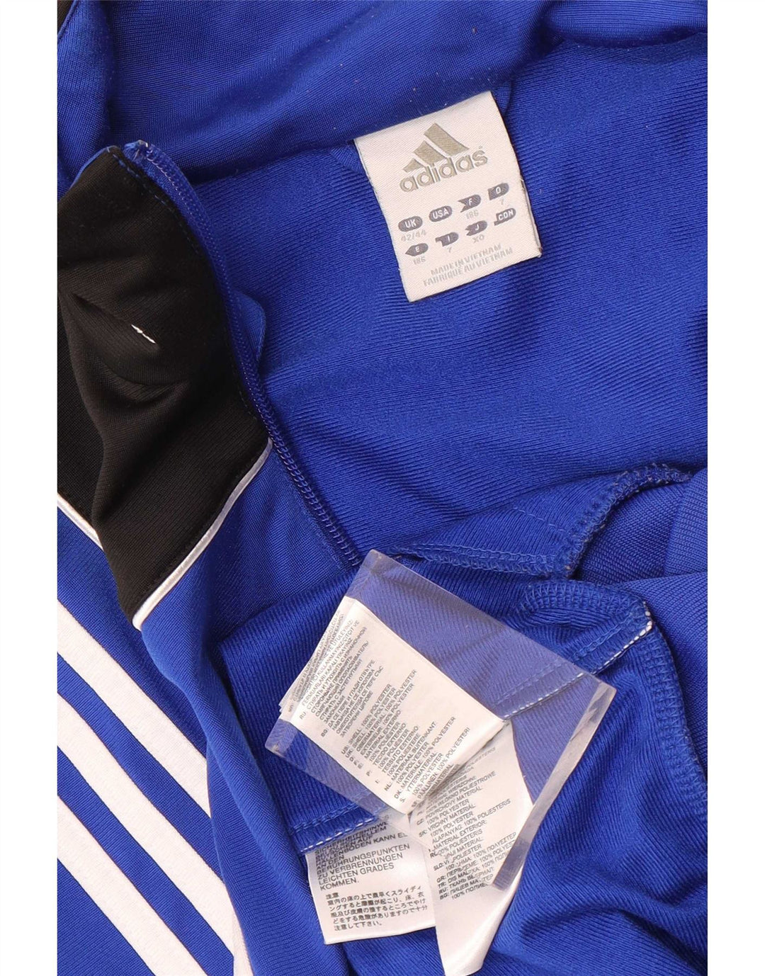 Adidas Herren-Trainingsanzugoberteil, UK-Größe 42/44, großes blaues Colourblock-Polyester