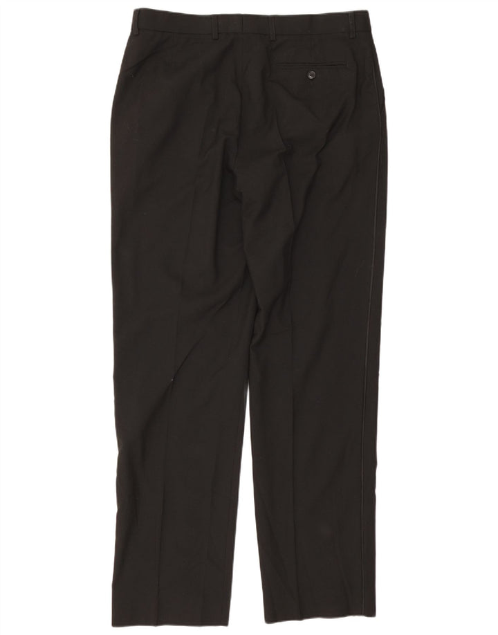 Gerade Herren-Anzughose von Marks & Spencer, W36, L33, Schwarz, Polyester
