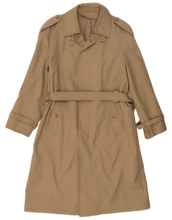 Vintage Herren Trenchcoat IT 46 Kleine Beige Wolle