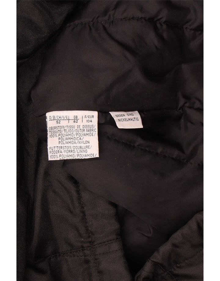 Wattierte Vintage-Herrenjacke mit Kapuze, UK 42, XL, Schwarz, Polyamid