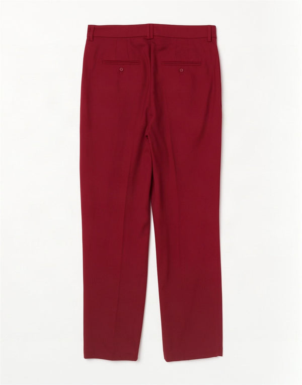 Marks & Spencer Womens Slim Chino Trousers UK 12 Medium W34 L30 Burgundy