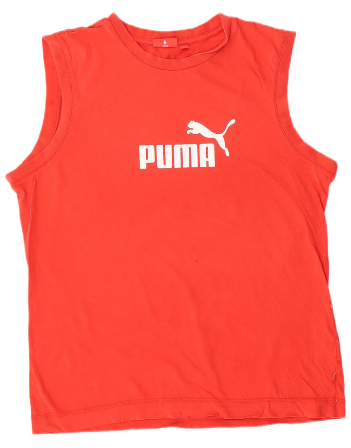 PUMA Herren Graphic Vest Top Große rote Baumwolle