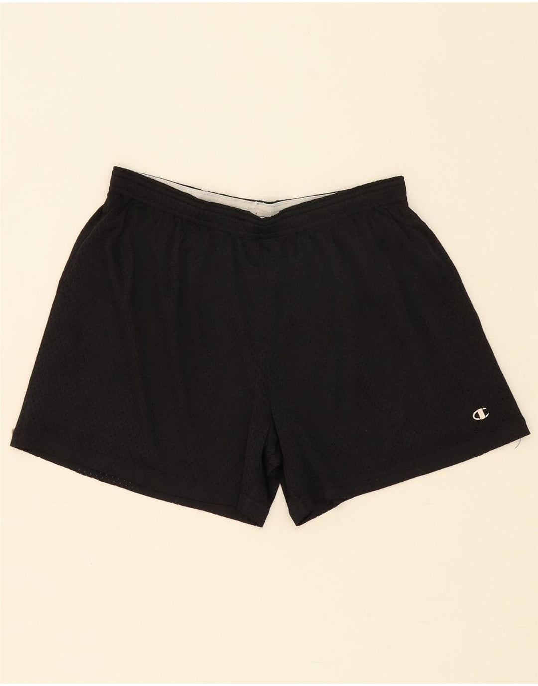 CHAMPION Womens Sport Shorts UK 14 Medium  Black Polyester Vintage Champion and Second-Hand Champion from Messina Hembry 