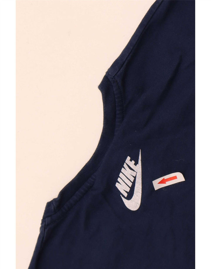 Nike Herren-T-Shirt mit Grafik, groß, marineblau, Baumwolle