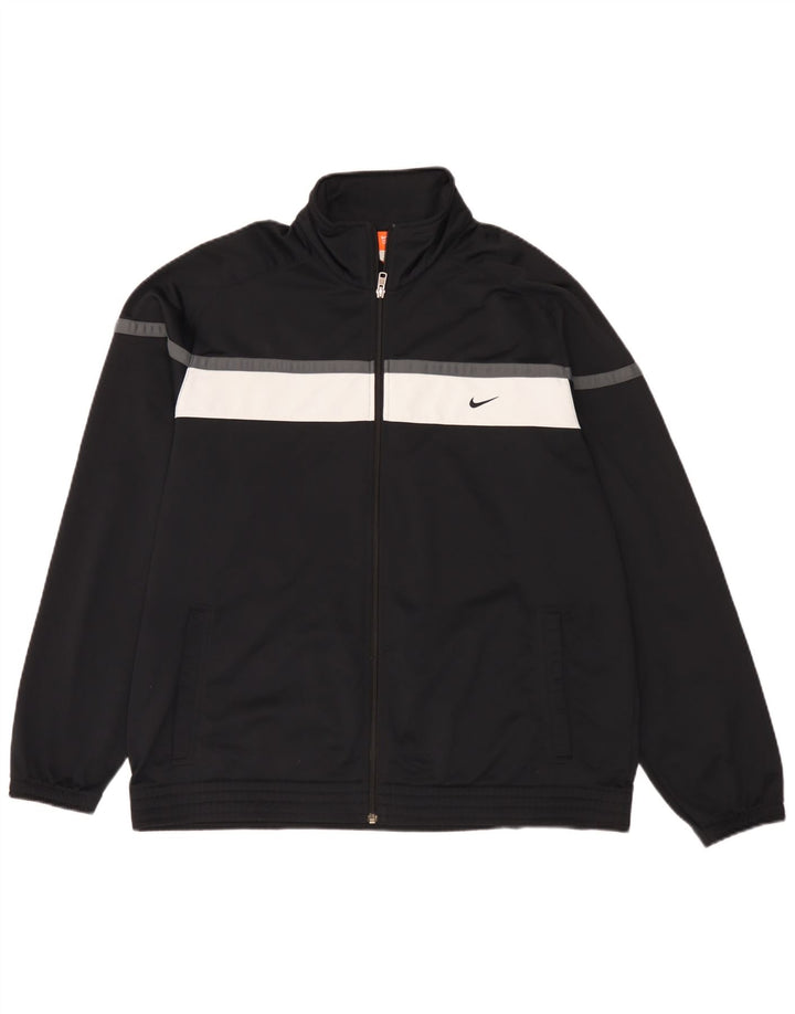 Nike Herren-Trainingsanzugoberteil, UK-Größe 46/48, XL, Schwarz, Colourblock-Polyester