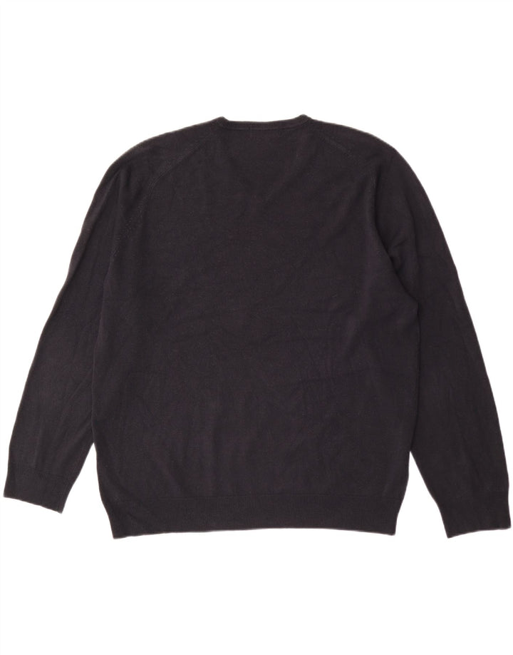 Marks & Spencer Herren-Pullover mit V-Ausschnitt, XL, Marineblau, Acryl