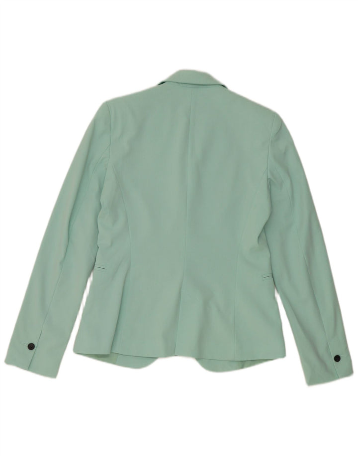Zara Damen 1-Knopf-Blazerjacke EU 34 2XS Türkises Polyester