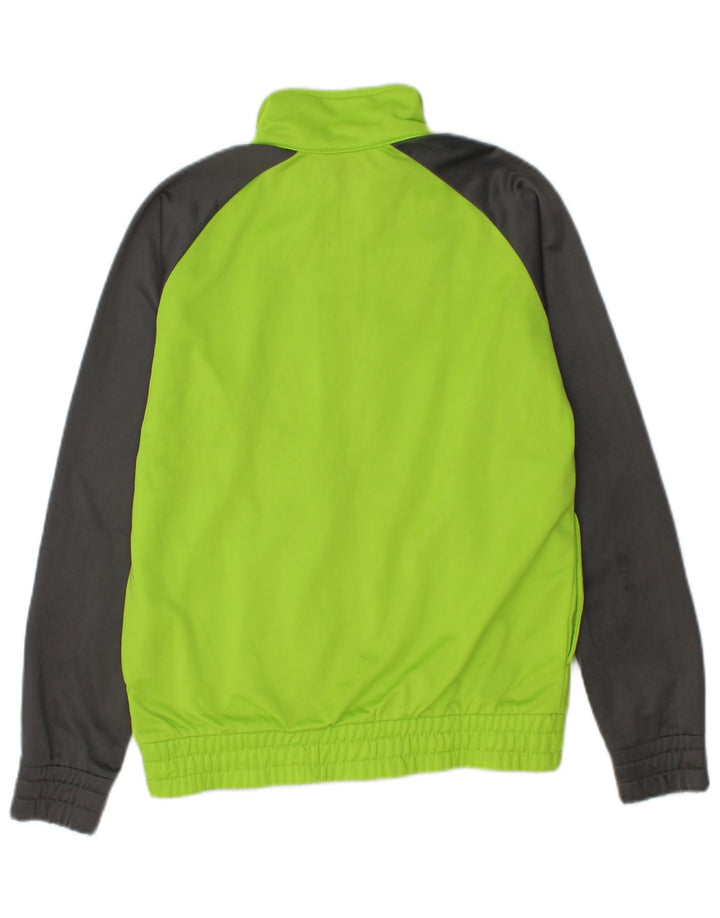 KAPPA Boys Tracksuit Top Jacket 11-12 Years Medium Green Colourblock