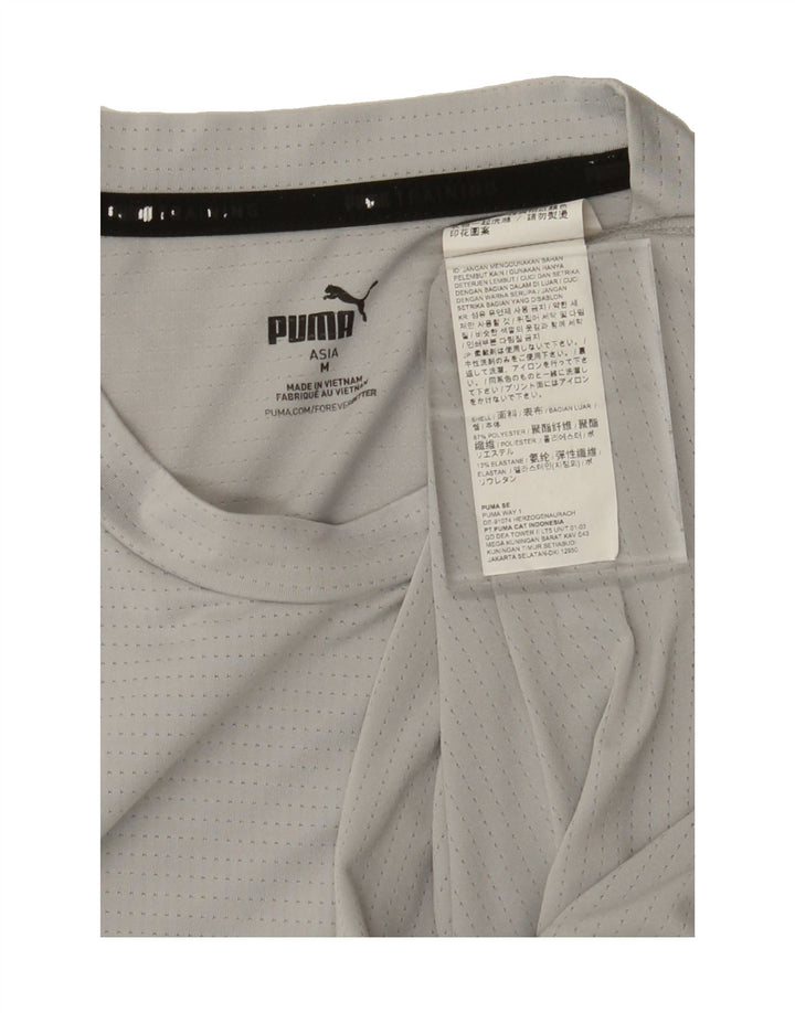 PUMA Mens T-Shirt Top Medium Grey Polyester Vintage Puma and Second-Hand Puma from Messina Hembry 