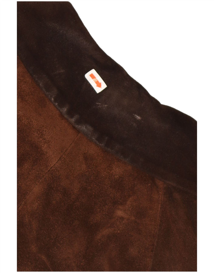 Vintage Damen Übergroßer Wildleder-Windbreaker-Mantel UK 18 XL Braun