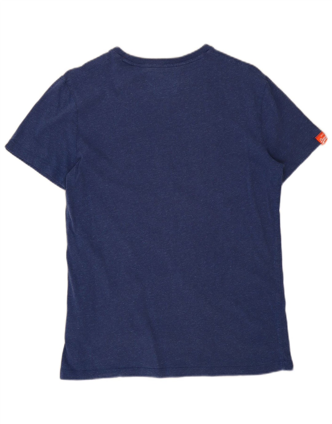 Superdry Herren-T-Shirt-Oberteil, klein, blau gefleckte Baumwolle